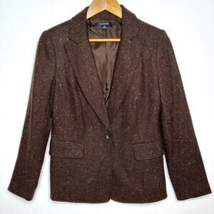 Chadwicks Brown Speckled One Button Blazer Size 6
